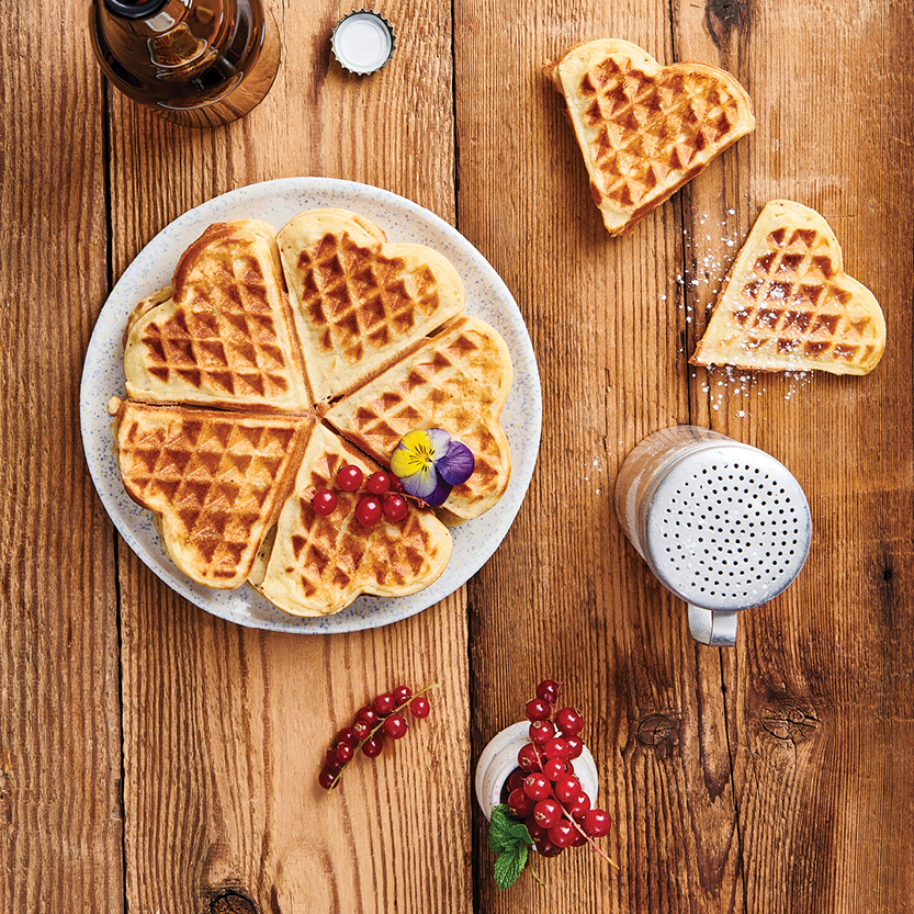 Culinary visuals heart waffle
