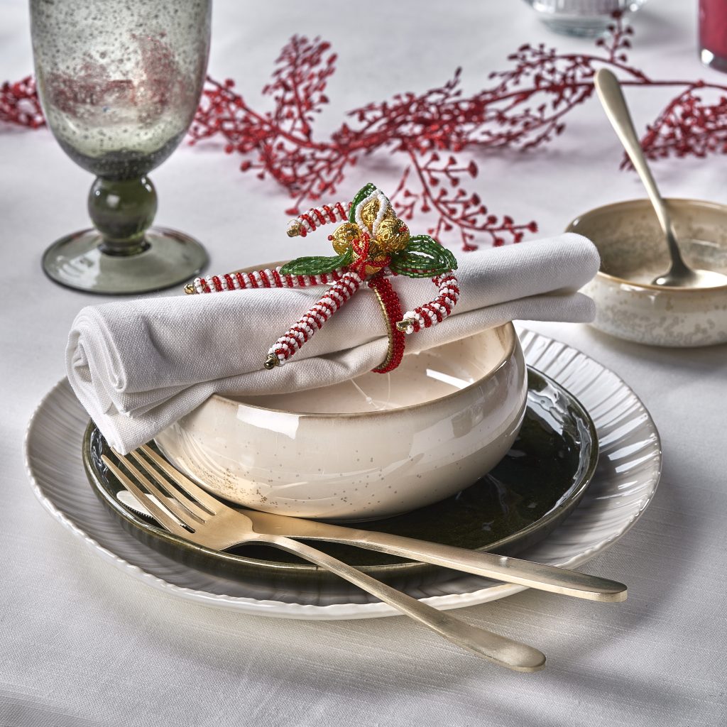 Elegant Christmas table detail photoshoot