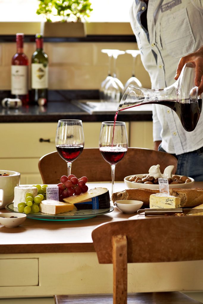 Food photography cheese and wine ambiance