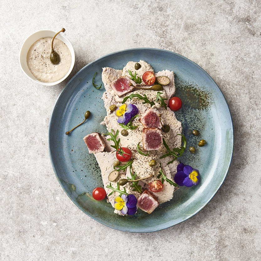 Food photography plate meat