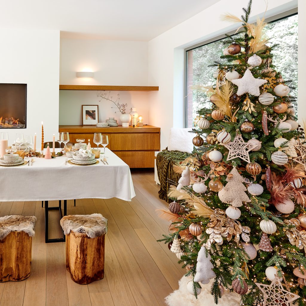 on location shoot modern and elegant Christmas decoration